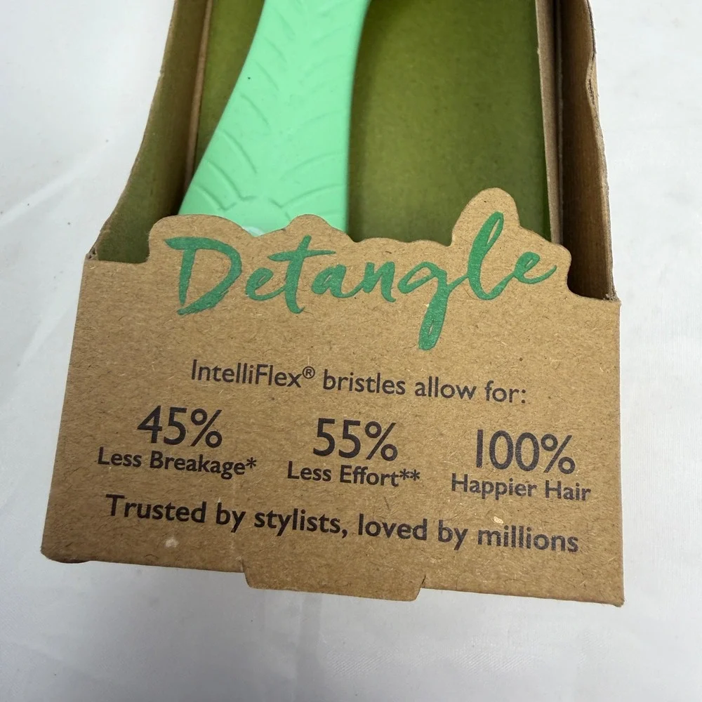 Wet Brush Go Green Detangler Monstera Leaf Plant-Based Hair Brush Green